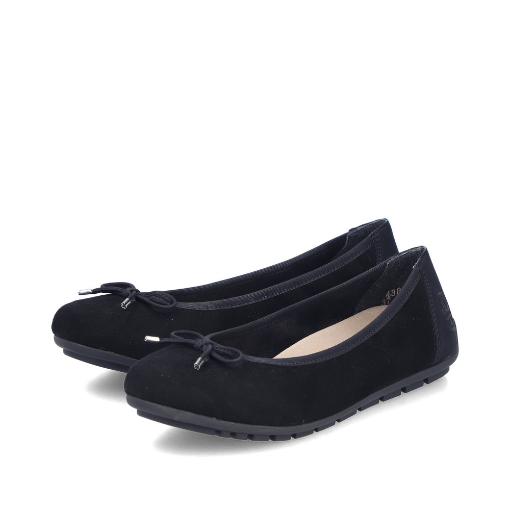 detail RIEKER 438505-01 schwarze Damen-Ballerinas, Echtleder, Antistress-Sohle