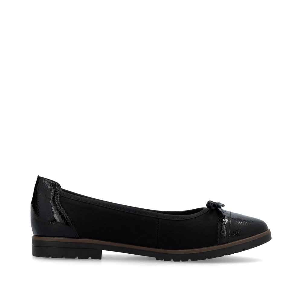 detail RIEKER 45358-00 schwarze moderne Damen-Ballerinas, passend zu jedem Outfit