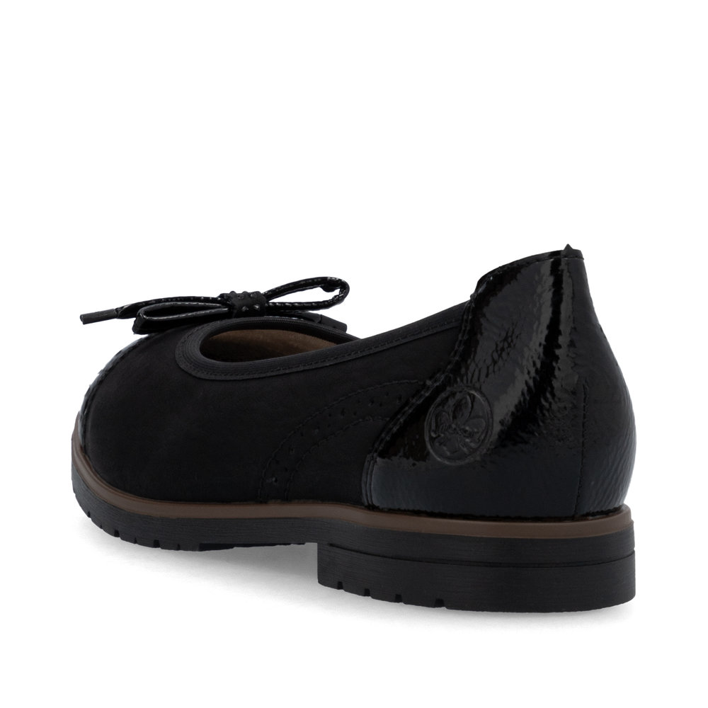 detail RIEKER 45358-00 schwarze moderne Damen-Ballerinas, passend zu jedem Outfit