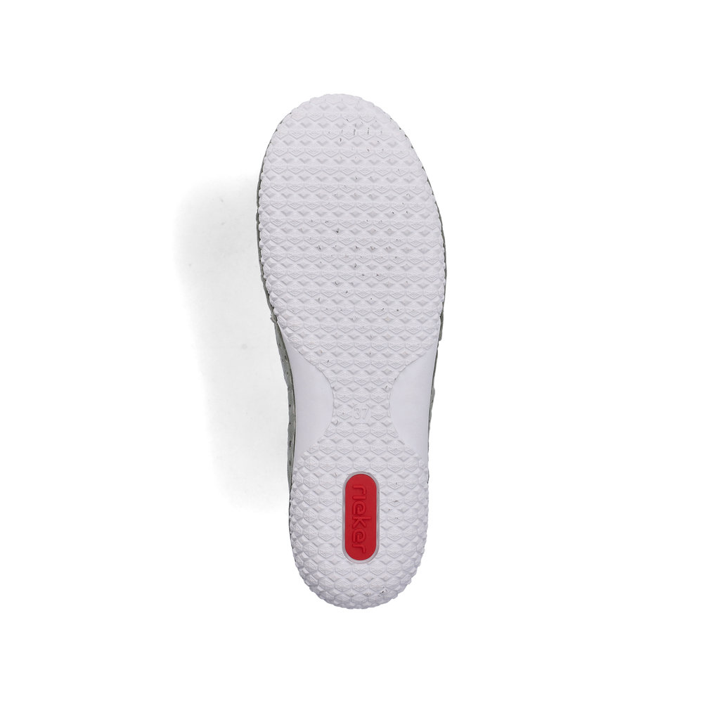 detail RIEKER 43651-52 grüne Damen-Sommer-Ledersneaker, atmungsaktiv, Antistress