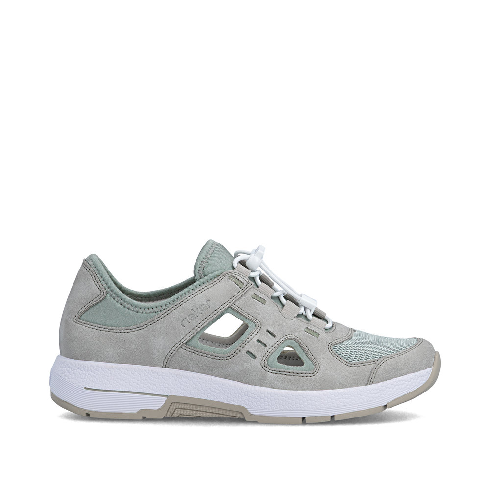 detail RIEKER N8456-40 grüne Damen-Ledersneaker mit hohem Komfort und Antistress-Sohle