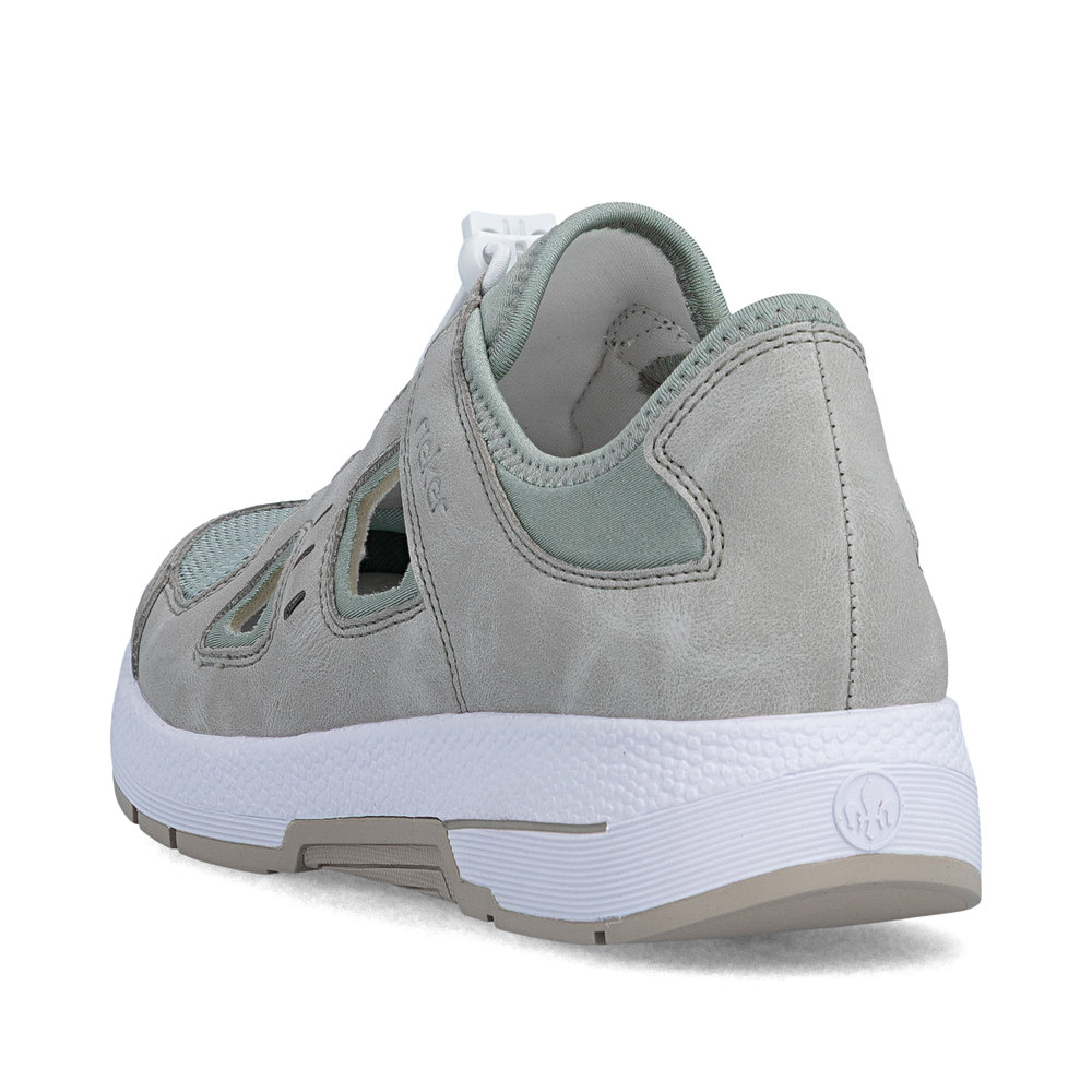 detail RIEKER N8456-40 grüne Damen-Ledersneaker mit hohem Komfort und Antistress-Sohle