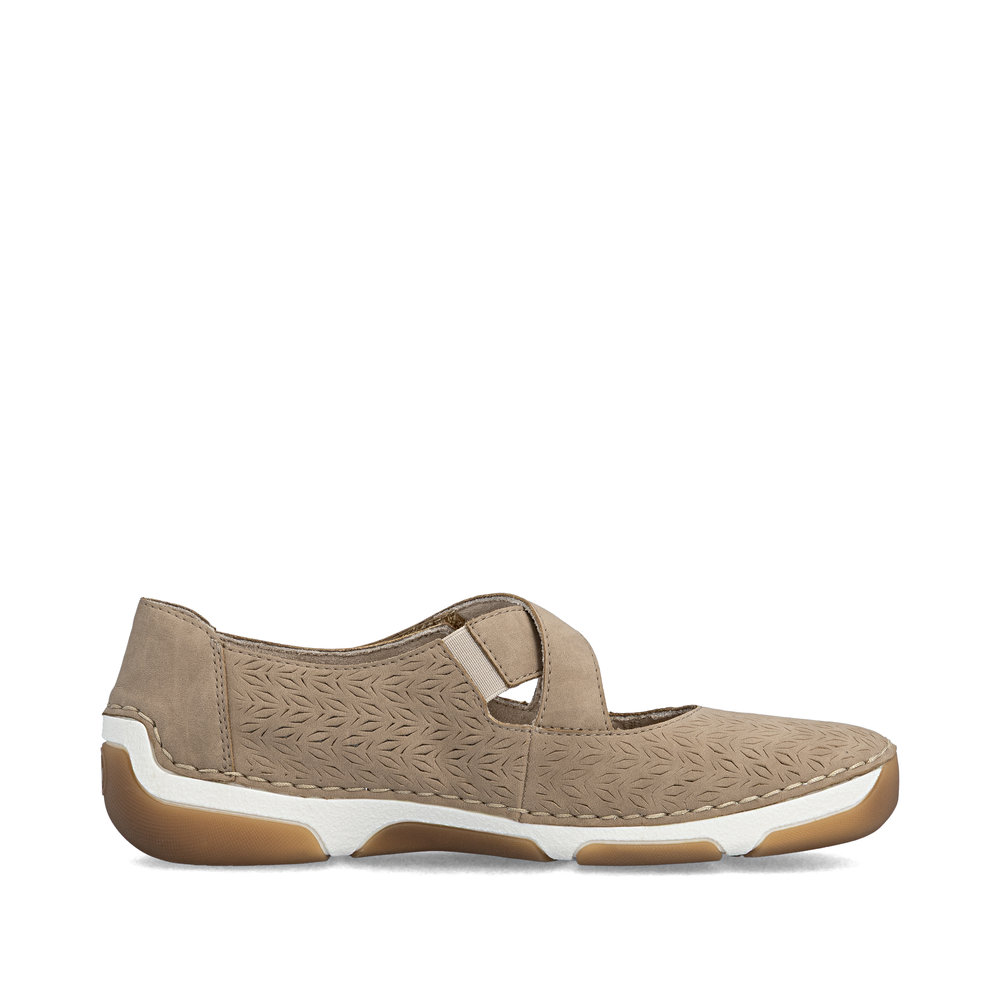 detail RIEKER 55958-20 beige Damen Ballerinas für warme Sommertage, Antistress
