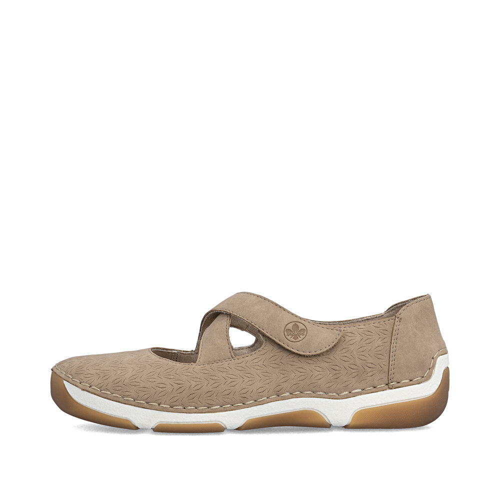 detail RIEKER 55958-20 beige Damen Ballerinas für warme Sommertage, Antistress