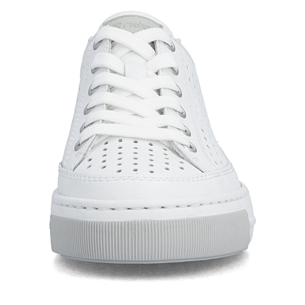 detail RIEKER L8849-80 weiße Damen Leder Sneaker für mehr Komfort an warmen Sommertagen