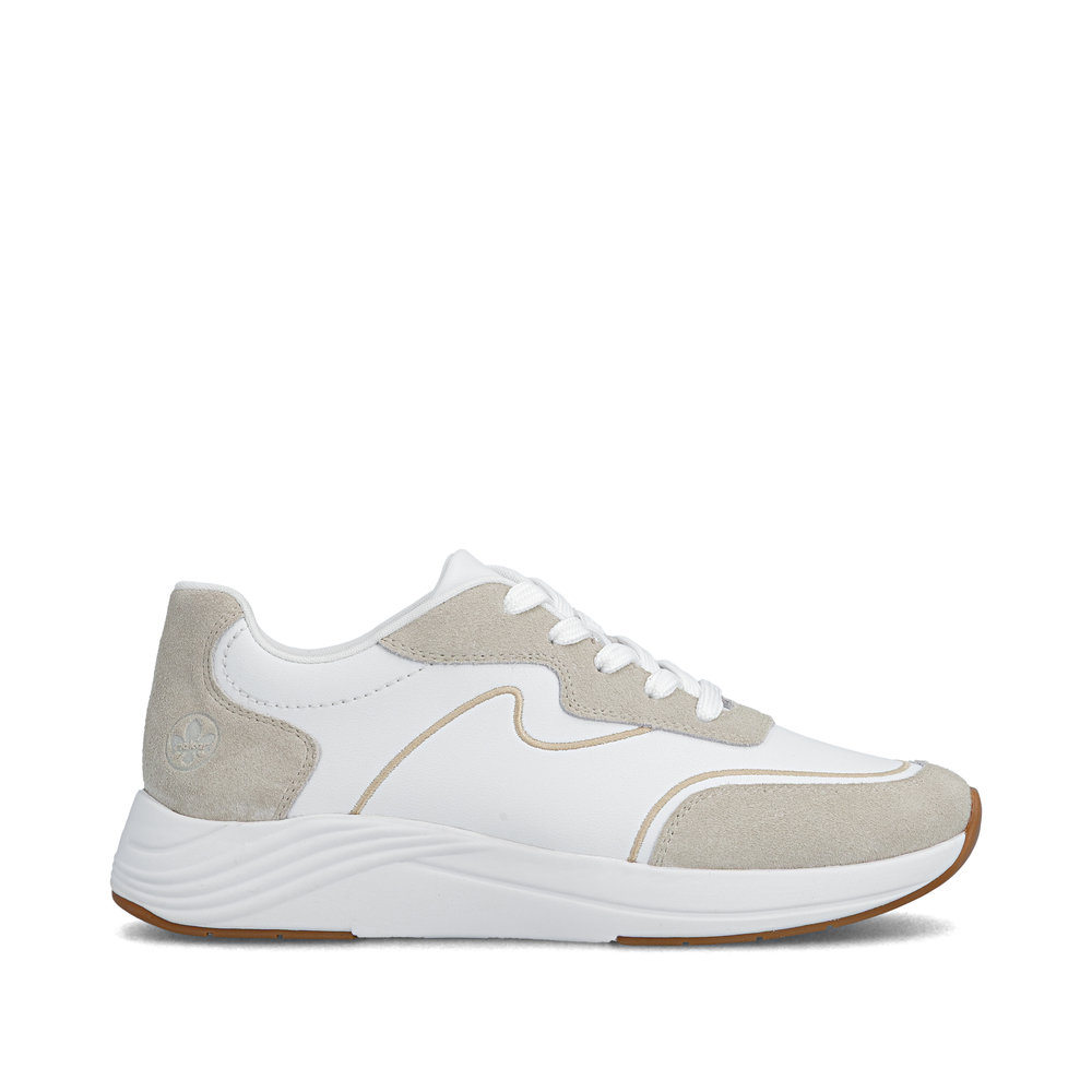 detail RIEKER N8503-81 weiße Damen moderne Leder Sneaker, Antistress Sohle