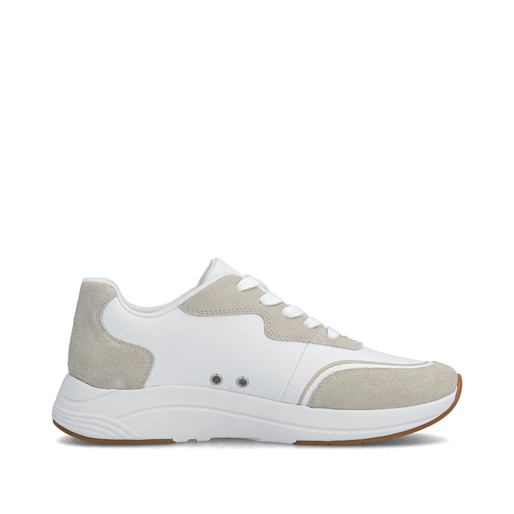 detail RIEKER N8503-81 weiße Damen moderne Leder Sneaker, Antistress Sohle