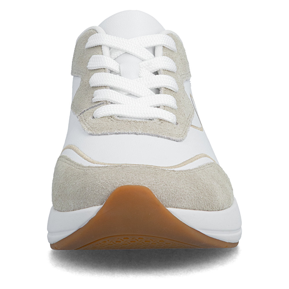 detail RIEKER N8503-81 weiße Damen moderne Leder Sneaker, Antistress Sohle
