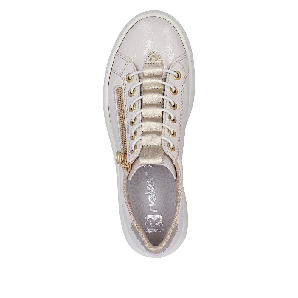 detail RIEKER M1953-80 beige Damen Antistress Sneaker, modernes Design für die Stadt