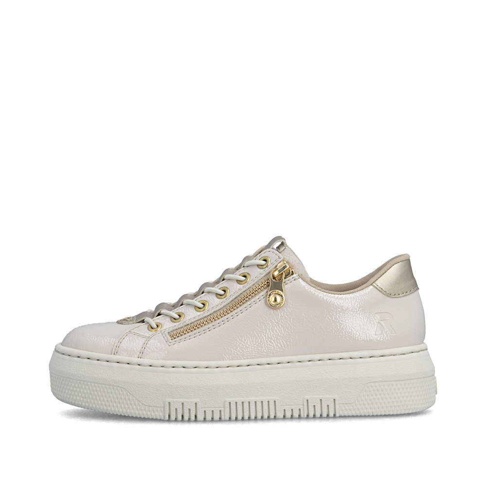 detail RIEKER M1953-80 beige Damen Antistress Sneaker, modernes Design für die Stadt