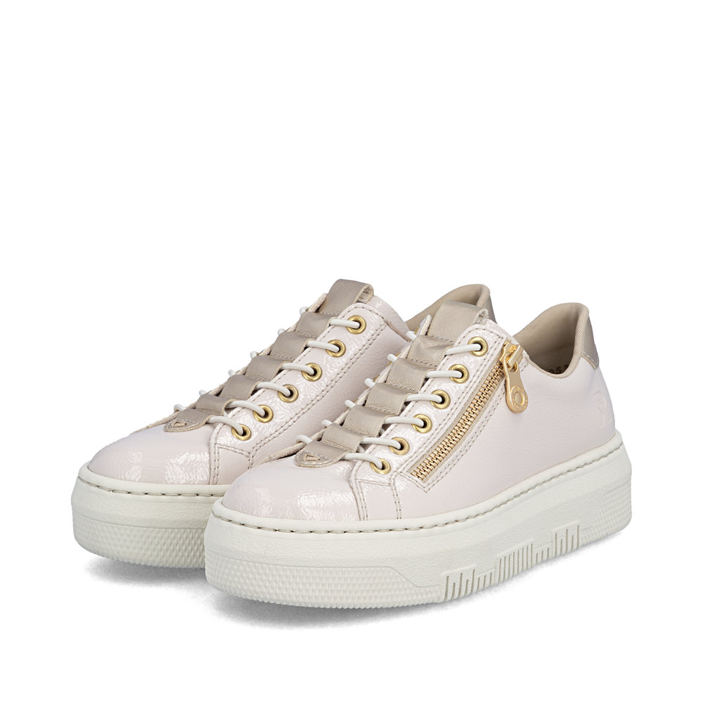 detail RIEKER M1953-80 beige Damen Antistress Sneaker, modernes Design für die Stadt