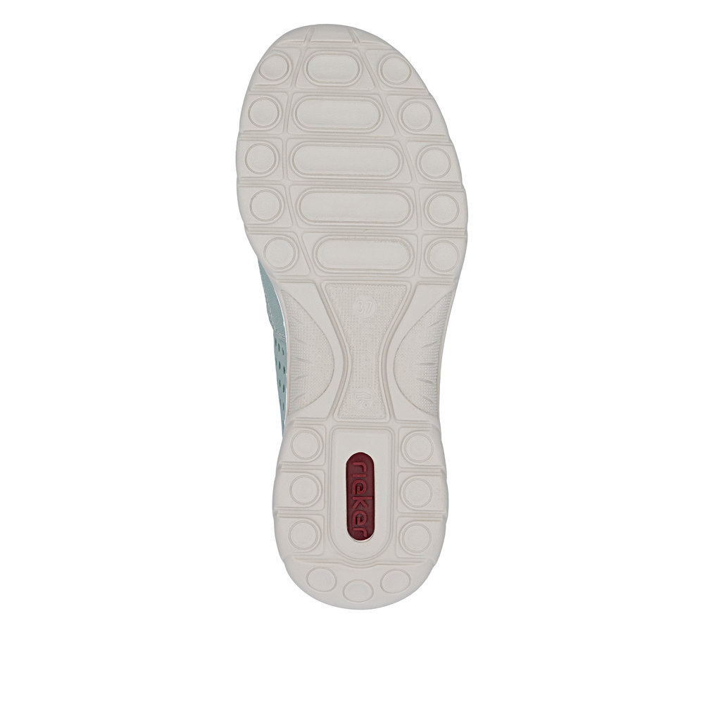 detail RIEKER L32F4-52 grüne Damen-Leder-Sommermokassins mit Antistress-Sohle