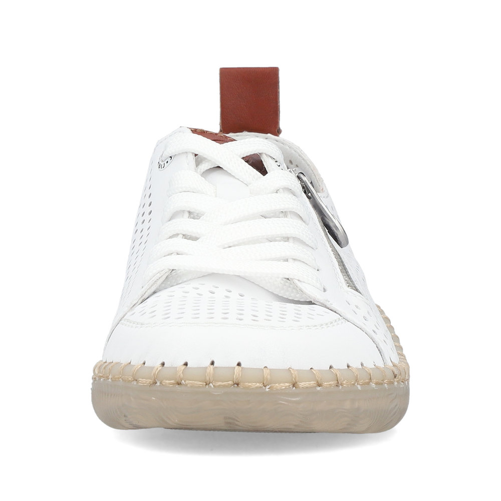 detail Rieker N2405-80 weiße Damen Leder-Sneaker, atmungsaktiv mit Antistress-Sohle