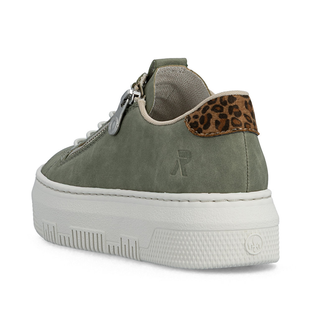 detail RIEKER M1952-52 grüne Damen Antistress Sneaker, moderner Look für die Stadt