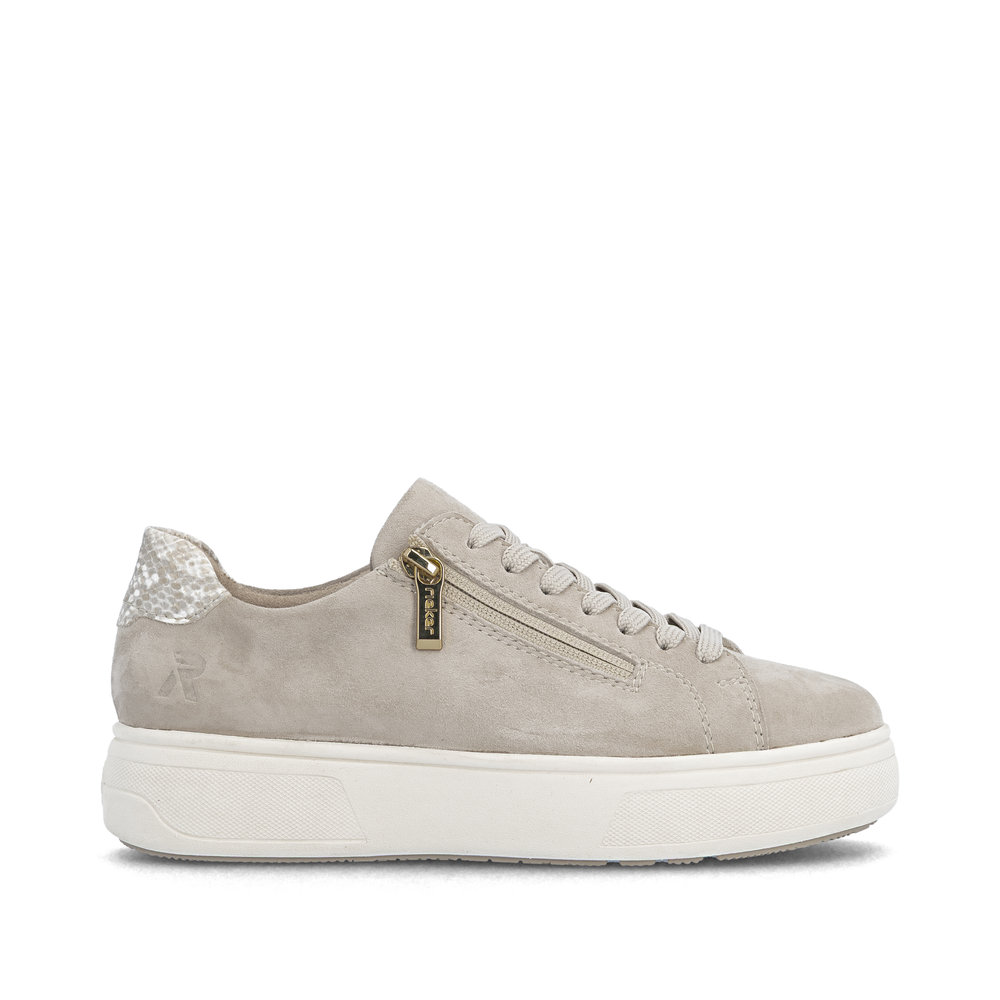 detail RIEKER M7701-60 beige Damen Leder Sneaker, moderner Look, Antistress