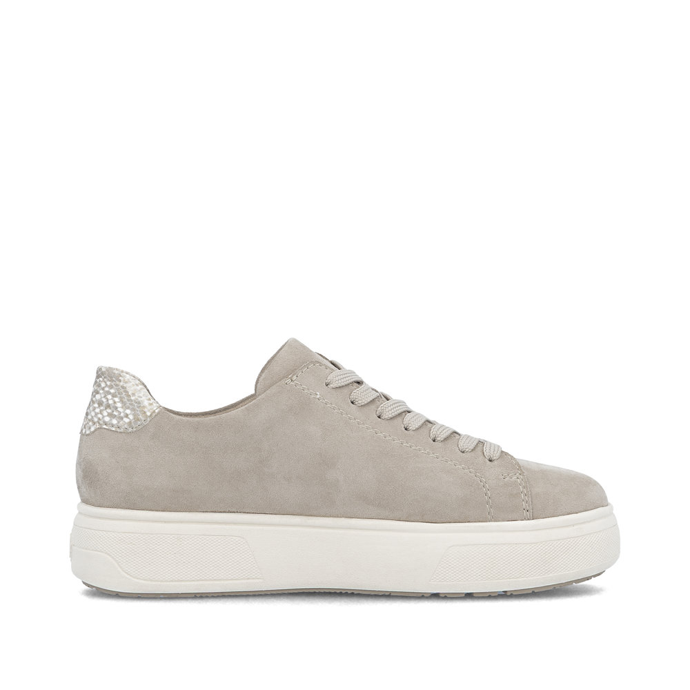detail RIEKER M7701-60 beige Damen Leder Sneaker, moderner Look, Antistress