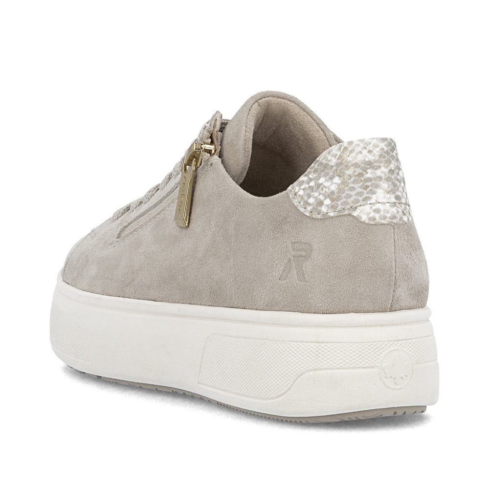detail RIEKER M7701-60 beige Damen Leder Sneaker, moderner Look, Antistress