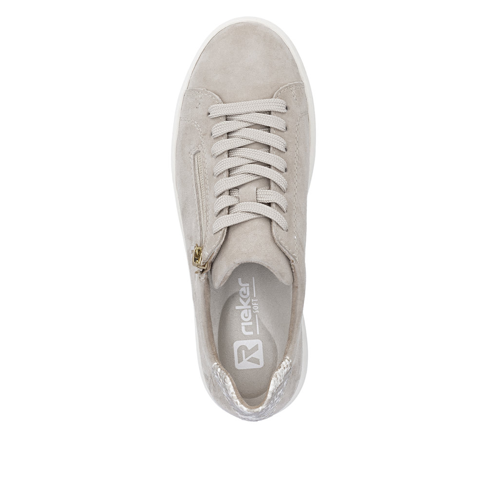 detail RIEKER M7701-60 beige Damen Leder Sneaker, moderner Look, Antistress
