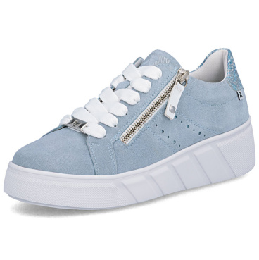 RIEKER W2605-12 blaue Damen moderne Leder-Sneaker für die Stadt