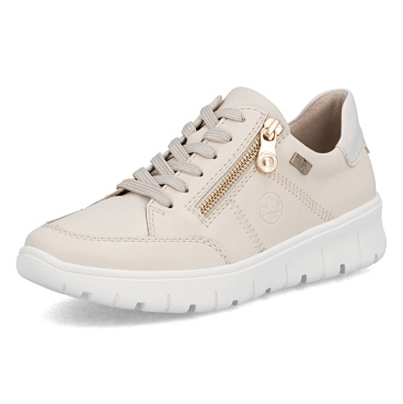 RIEKER N1301-60 beige Damen-Ledersneaker mit Antistress-Technologie