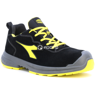 DIADORA Flash Low S3 ESD schwarze Herren Leder- und leichte Arbeitsschuhe