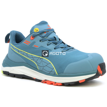 PUMA Xplore Low S3 ESD blaue leichte Herren-Arbeitsschuhe, weicher Auftritt