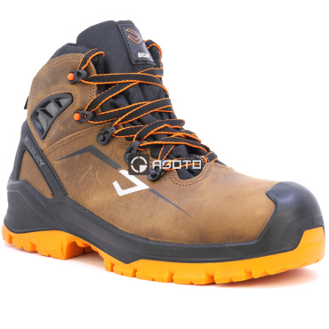 BICAP Seal Mid S3 braune Herren Arbeitsschuhe + Belüftungssystem und Stabilisier