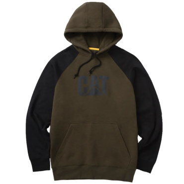Caterpillar Herren Baumwolle bequemer Colorblock Hoodie oliv Two Tone