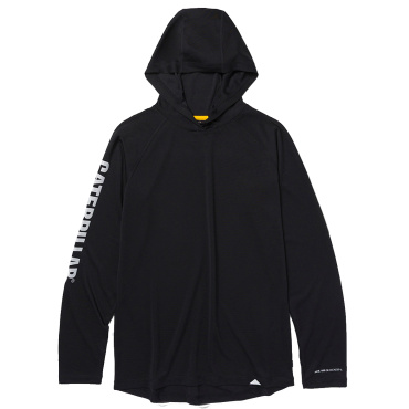 CATERPILLAR Cool schwarze Herren Sommer Funktionshoodie, UV Schutz 50+