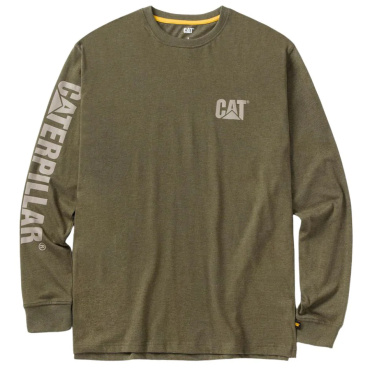 Caterpillar Trademark Banner Herren grünes Langarmshirt