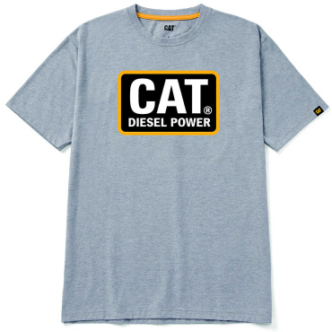 Caterpillar Herren Baumwolle luftiges Diesel Power T-Shirt grau mit Print