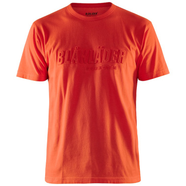 BLAKLADER Sweden Herren Profi-T-Shirt mit 3D-Logo, orange, 100 % Baumwolle