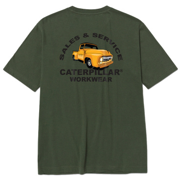 CATERPILLAR Graphic Car grünes Herren T Shirt, bequem, modern, attraktiver CAT D