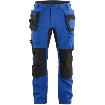 BLAKLADER Sweden Craftsman Stretch blaue Herren-Arbeitshose + Taschen