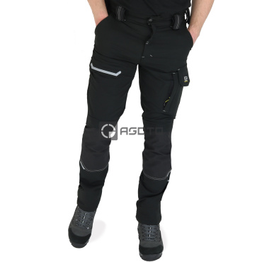 SIR Palladium Cargo schwarze professionelle elastische Herren-Arbeitshose, beson