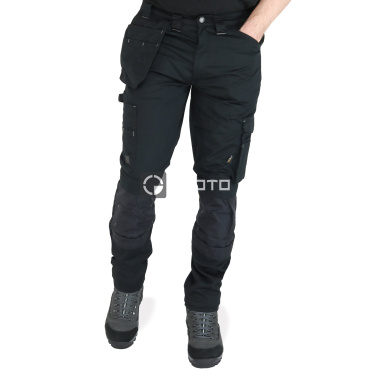 TOWORKFOR Holster schwarze leichte Herren-Arbeitshosen mit Cordura® Verstärkung