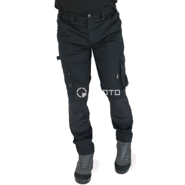 TOWORKFOR Cargo schwarze Herren leichte Arbeitshose, Cordura® Verstärkung