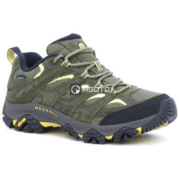 MERRELL Moab 3 GTX olivfarbene Herren-Leder-Outdoorschuhe, Gore-Tex®-Membran