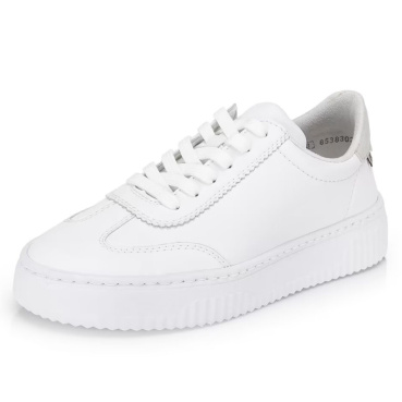RIEKER N9910-80 weiße Damen Sneaker aus Echtleder mit Antistress-Sohle