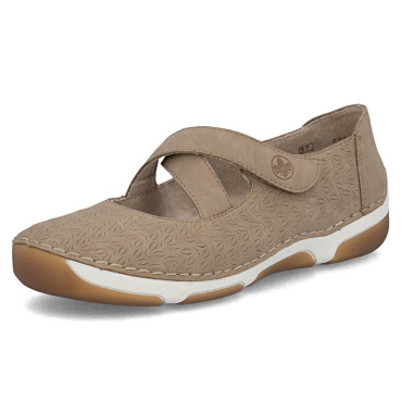 RIEKER 55958-20 beige Damen Ballerinas für warme Sommertage, Antistress