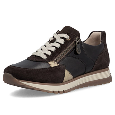 RIEKER 49010-26 braune Damen-Leder-Sneaker, bequem und modern