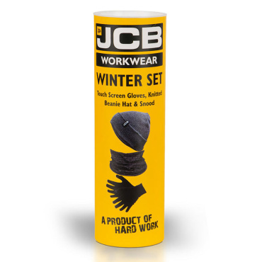 JCB Winter Mütze + Handschuhe + Schlauchschal