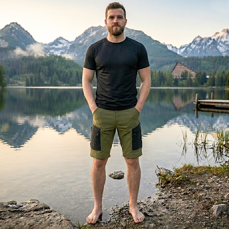 detail Asoto Vild Zip-Off olivgrüne Herren-Profi-Outdoorkeuze mit DWR-Beschichtung und