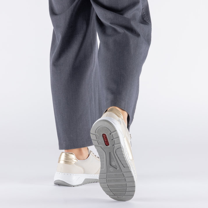 detail RIEKER 53101-60 beige Damen bequeme und luftige Sneaker für die Stadt