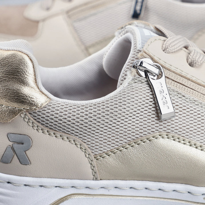detail RIEKER 53101-60 beige Damen bequeme und luftige Sneaker für die Stadt