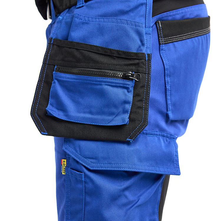 detail BLAKLADER Sweden Craftsman Stretch blaue Herren-Arbeitshose + Taschen