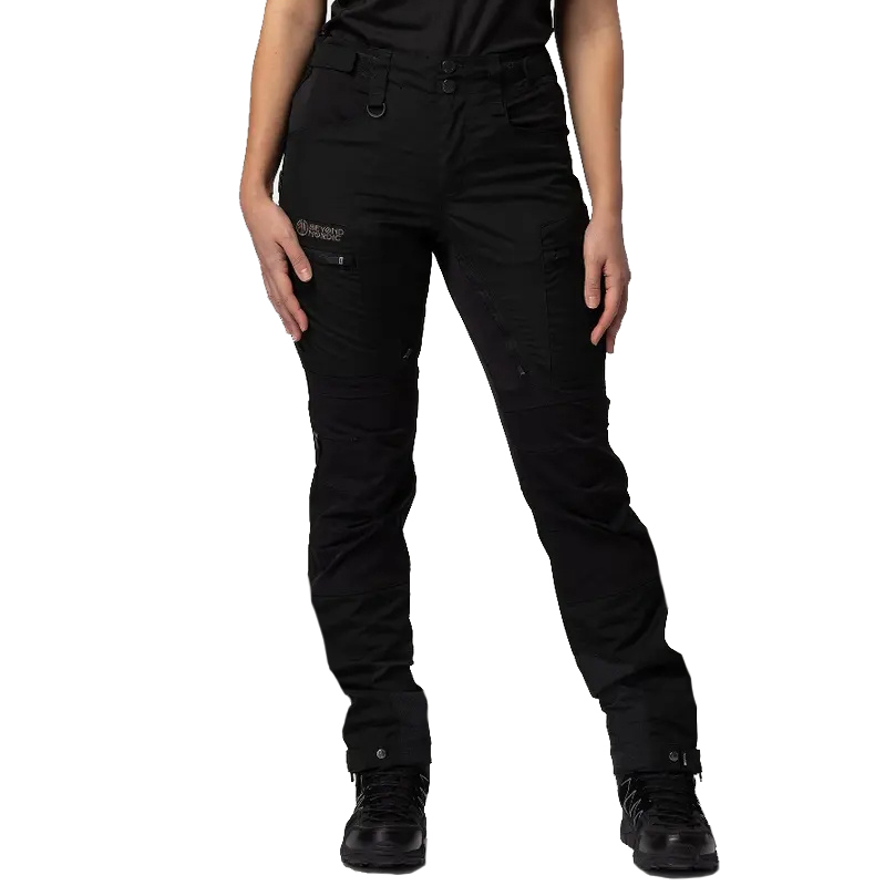 detail Beyond Nordic Sweden schwarze Damen Outdoorhose stretch bequem wasserabweisend