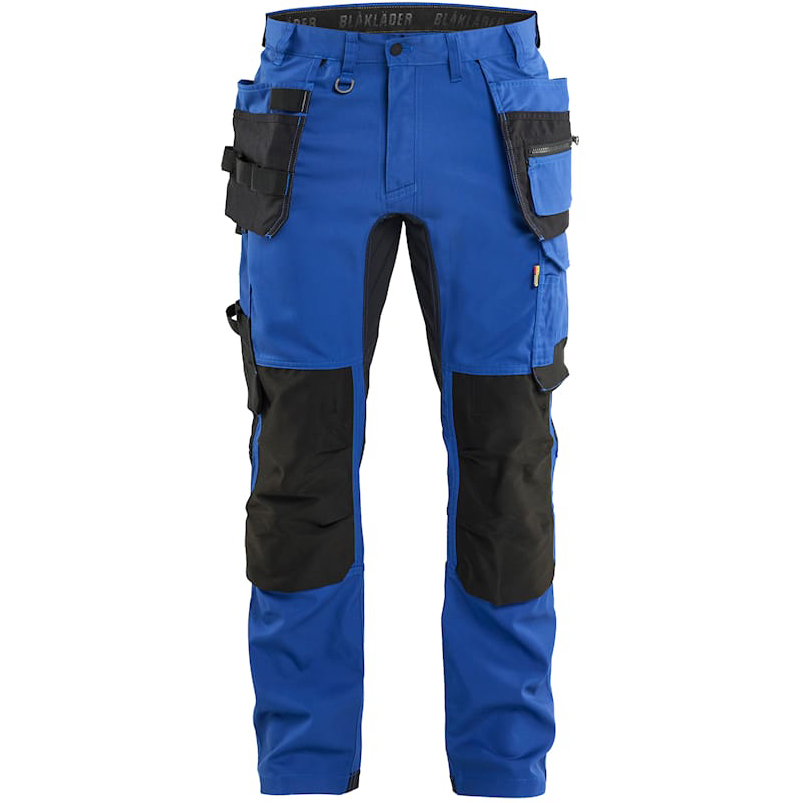 detail BLAKLADER Sweden Craftsman Stretch blaue Herren-Arbeitshose + Taschen