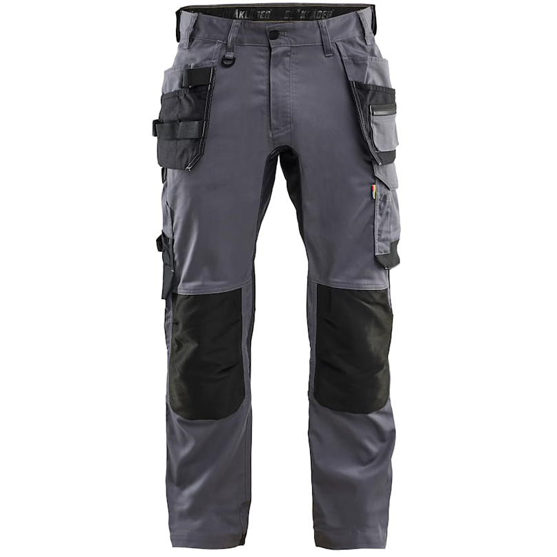 detail BLAKLADER Sweden Craftsman Stretch graue Herren-Arbeitshose + Taschen