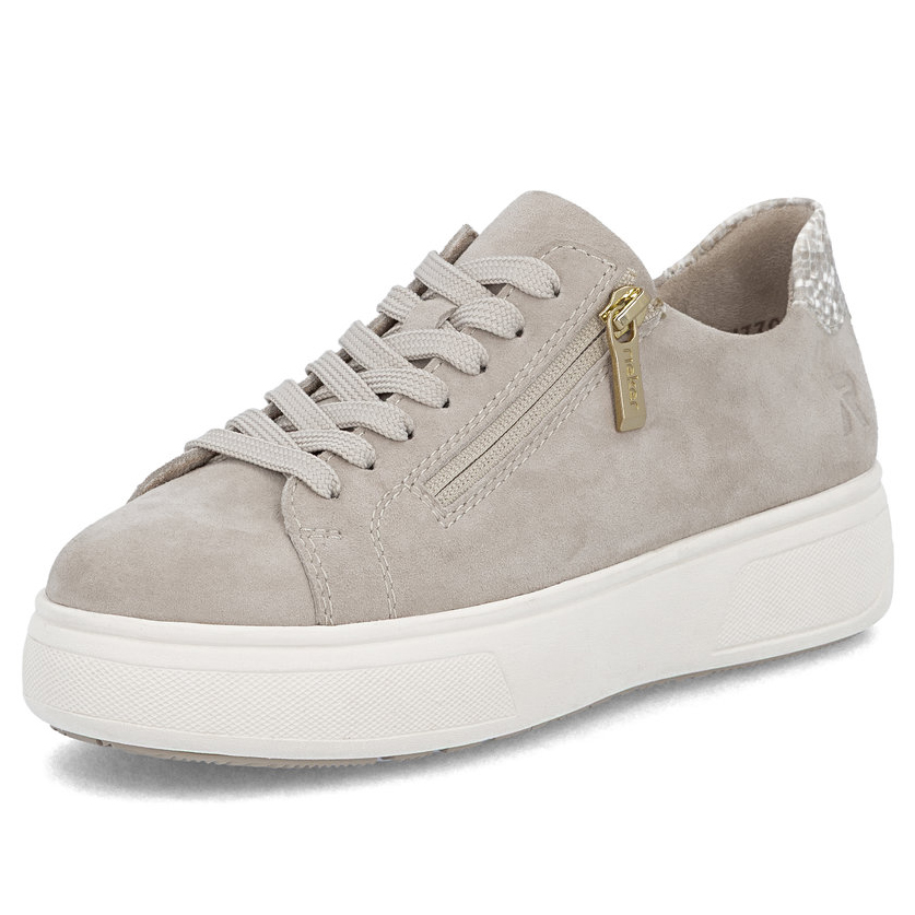 detail RIEKER M7701-60 beige Damen Leder Sneaker, moderner Look, Antistress
